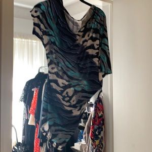 COPY - animal print asymmetrical top
